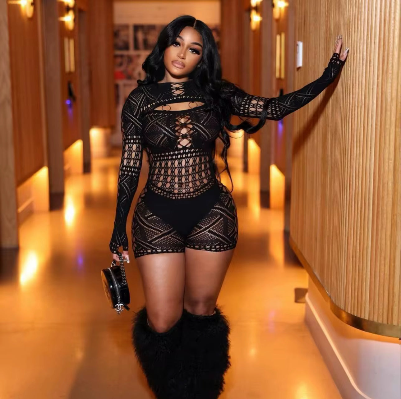 Act Bad Mesh Jumpsuit